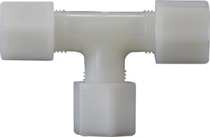 17103N (17-103N) by Midland | Plastic Compression Fitting | Union | 1/4" Tube OD x 1/4" Tube OD x 1/4" Tube OD | Tee | White Nylon