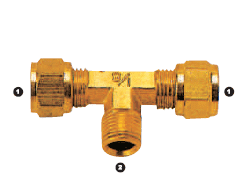 172-04-04 by AdaptAll | -04 Compression x -04 Male BSPT | Branch Tee | Brass