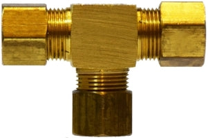 18105B by Midland | Compression Fitting | Barstock | 3/8" Tube OD | Tee | Brass
