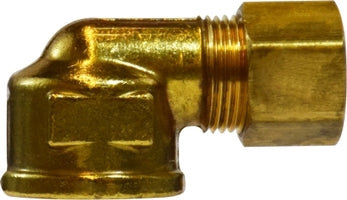 18257 by Midland | Compression Fitting | 3/8" Tube OD x 1/8" Female NPTF | 90° Elbow | Brass