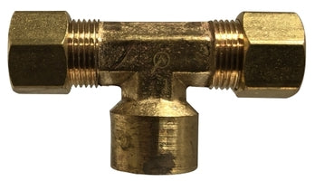 700078-0602 by Midland | Lead Free Compression Fitting | Branch | 3/8" Tube OD x 3/8" Tube OD x 1/8" Female Pipe | Tee | Brass | Replaces: 18325LF