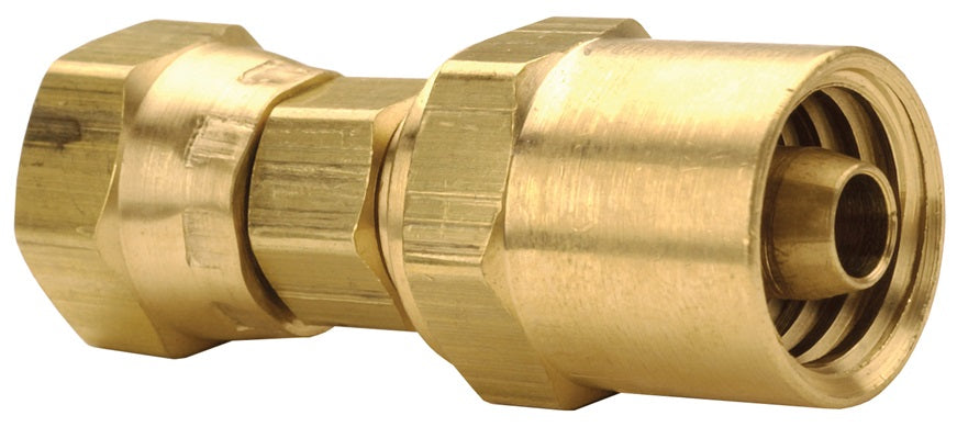 1856124K by Dixon Valve | Reusable Fitting | Female Swivel Stem & Ferrule Set (Unassembled) | 3/8" Hose ID | 3/4" Hose OD | 1/4" Female NPSM | Brass