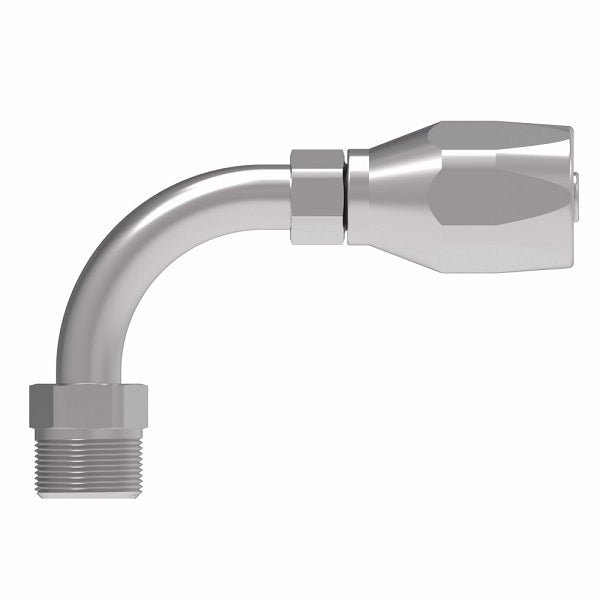 190235-5-6S Aeroquip by Danfoss | Male Inverted Flare Short Drop 90° Elbow 100R5 Reusable Hose Fitting | -05 Male Inverted Flare x -06 Reusable Hose End | Steel