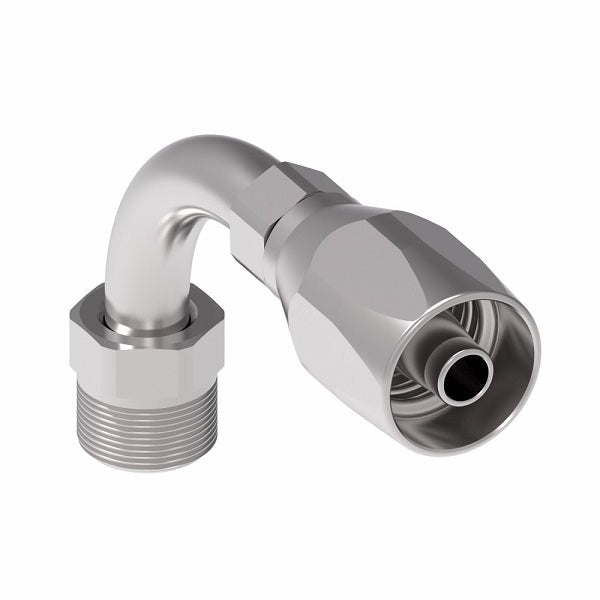 190235-5-6S Aeroquip by Danfoss | Male Inverted Flare Short Drop 90° Elbow 100R5 Reusable Hose Fitting | -05 Male Inverted Flare x -06 Reusable Hose End | Steel