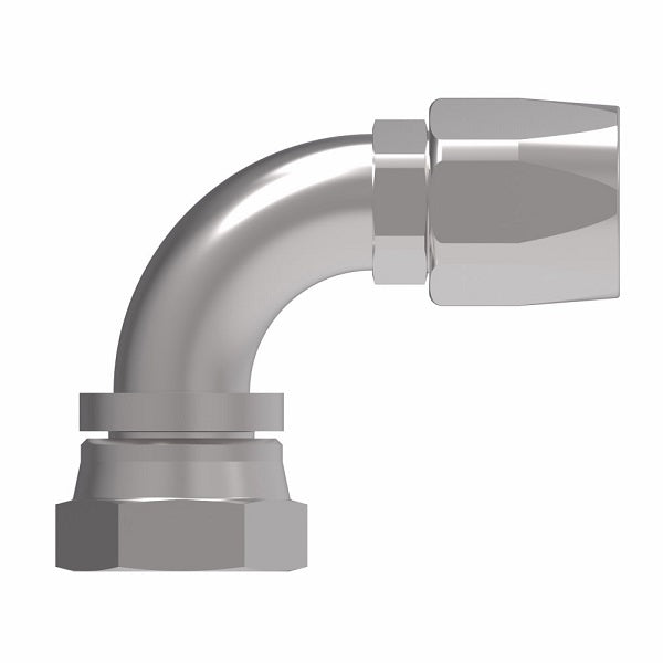 190261-20-24S Aeroquip by Danfoss | Female 37° JIC Swivel Short Drop 90° Elbow 100R5 Reusable Hose Fitting | -20 Female 37° JIC Swivel x -24 Reusable Hose End | Steel