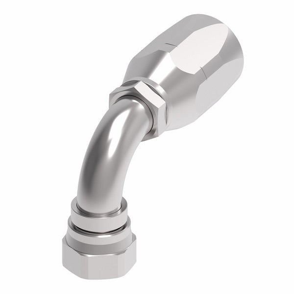 190264-16S Aeroquip by Danfoss | Female 37° JIC Swivel Short Drop 90° Elbow 100R2 Skive Style Reusable Hose Fitting | -16 Female 37° JIC Swivel x -16 Reusable Hose End | Steel