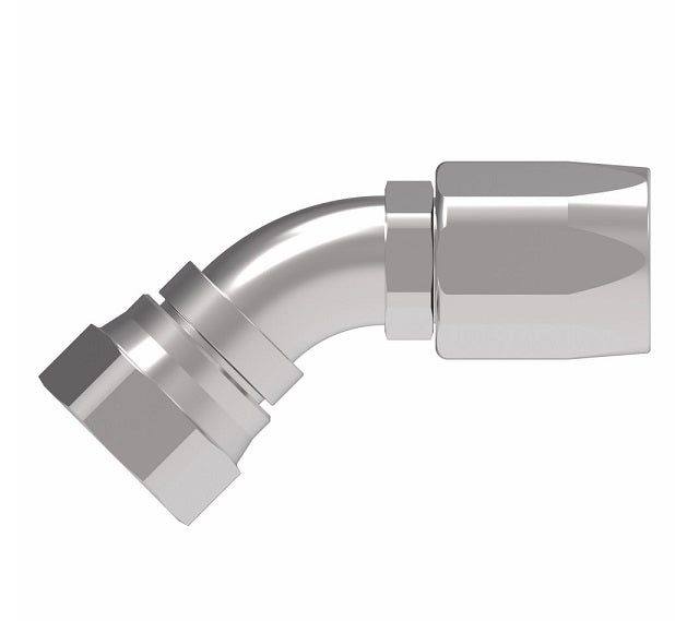 190265-16S Aeroquip by Danfoss | Female 37° JIC Swivel 45° Elbow 100R5 Reusable Hose Fitting | -16 Female 37° JIC Swivel x -16 Reusable Hose End | Steel