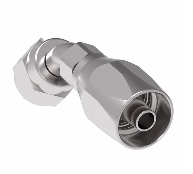 190299-12S Aeroquip by Danfoss | Female SAE 45° Swivel 45° Elbow 100R5 Reusable Hose Fitting | -12 Female SAE 45° Swivel x -12 Reusable Hose End | Steel