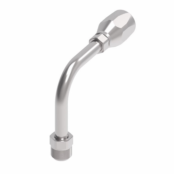 190325-6S Aeroquip by Danfoss | Male Inverted Flare Long Drop 90° Elbow 100R5 Reusable Hose Fitting | -06 Male Inverted Flare x -06 Reusable Hose End | Steel