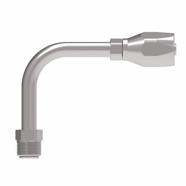 190325-6S Aeroquip by Danfoss | Male Inverted Flare Long Drop 90° Elbow 100R5 Reusable Hose Fitting | -06 Male Inverted Flare x -06 Reusable Hose End | Steel