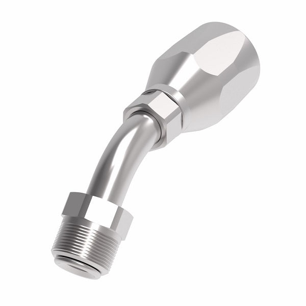 190371-5-6S Aeroquip by Danfoss | Male Inverted Flare 45° Elbow 100R5 Reusable Hose Fitting | -05 Male Inverted Flare x -06 Reusable Hose End | Steel