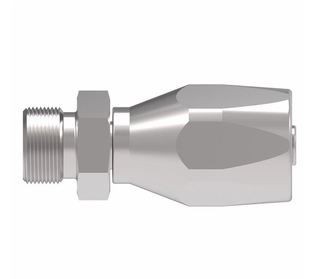 259-190463-6 Aeroquip by Danfoss | SAE Male ORB 100R5 Reusable Hose Fitting | -06 Male O-Ring Boss x -06 Reusable Hose End | Stainless Steel