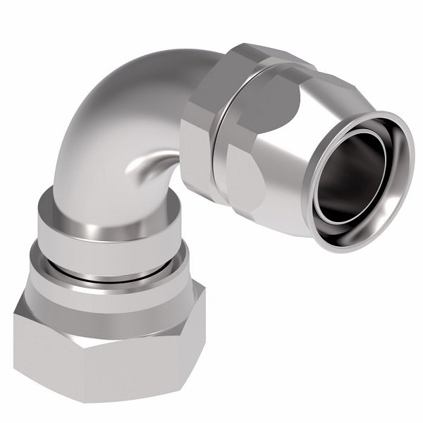 190772-3S Aeroquip by Danfoss | Female Universal 90° Elbow Super Gem PTFE Reusable Hose Fitting | -03 Female JIC (Also Couples w/ SAE 45° Flare) -03 Reusable Hose End | Steel