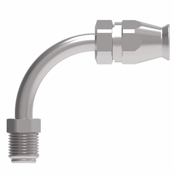 190950-8S Aeroquip by Danfoss | Male SAE Inverted Flare 90° Elbow Super Gem PTFE Reusable Hose Fitting | -08 Male SAE Inverted Flare x -08 Reusable Hose End | Steel