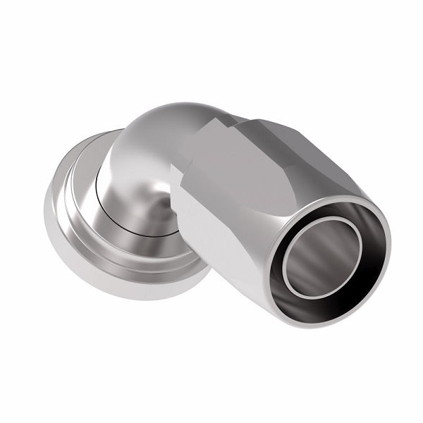 191395-24S Aeroquip by Danfoss | SAE Code 61 Split Flange 60° Elbow (SAE J518) 100R5 Reusable Hose Fitting | -24 Code 61 Split Flange x -24 Reusable Hose End | Steel