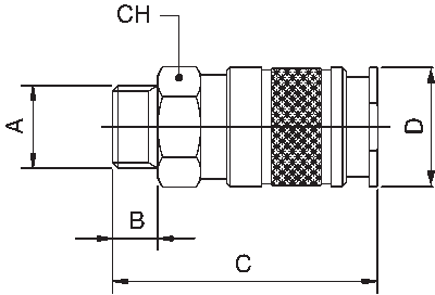80191-08 by AIGNEP | QC Series | 1/4" Multisocket Coupler x 1/2" Male NPTF