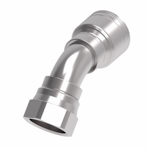 1AA16FJA12 Aeroquip by Danfoss | 1 & 2 Wire TTC Female JIC 37° Swivel 45° Elbow (FJA) Crimp Fitting | -16 Female JIC 37° Swivel x -12 Hose Barb | Steel