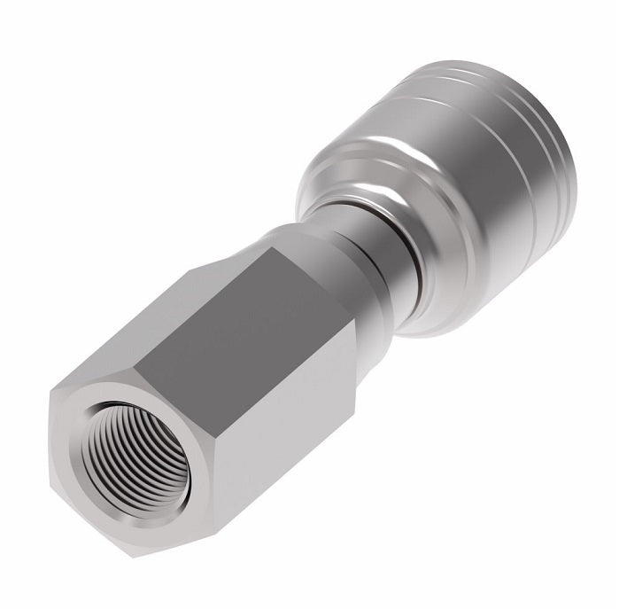 1AA6PF6 Aeroquip by Danfoss | 1 & 2 Wire TTC Female Pipe Swivel Crimp Fitting (PF) | -06 Female Pipe Swivel x -06 Hose Barb | Steel