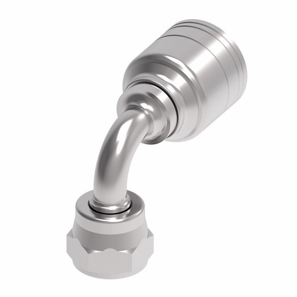 1A10BFB8 Aeroquip by Danfoss | 1 & 2 Wire TTC JIS/BSPP Female Swivel 90° Elbow (BFB) Crimp Fitting | -10 Female BSPP Swivel x -08 Hose Barb | Steel