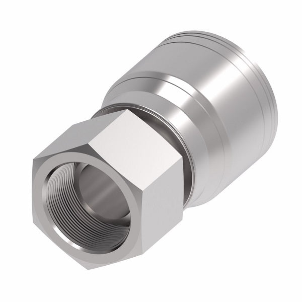 1A6BF6 Aeroquip by Danfoss | 1 & 2 Wire TTC JIS/BSPP Female Swivel (BF) Crimp Fitting | -06 Female BSPP Swivel x -06 Hose Barb | Steel