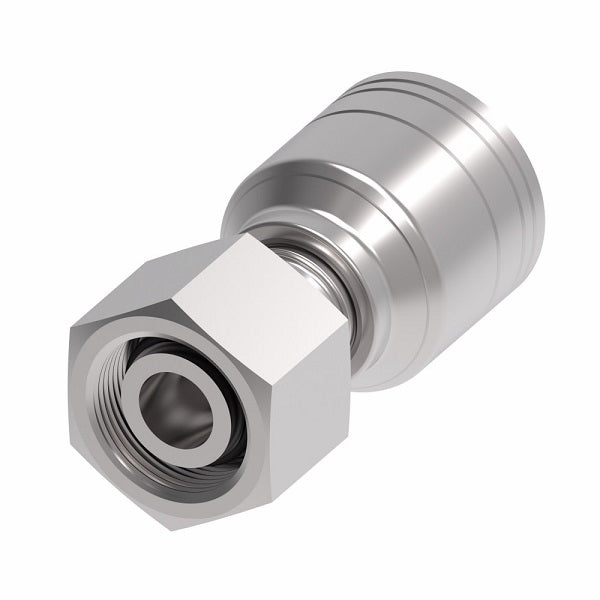 1A25DL16 Aeroquip by Danfoss | 1 & 2 Wire TTC DKO Female Swivel, Light Duty (DL) Crimp Fitting | L28 Female DKO/DIN x -16 Hose Barb | Steel