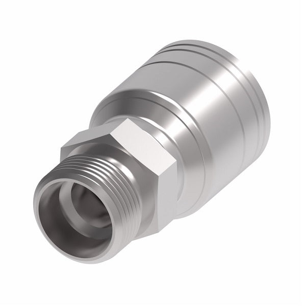 1A10EK6 Aeroquip by Danfoss | 1 & 2 Wire TTC 24° Male, Heavy Duty (EK) Crimp Fitting | S14 Male DKO/DIN x -06 Hose Barb | Steel