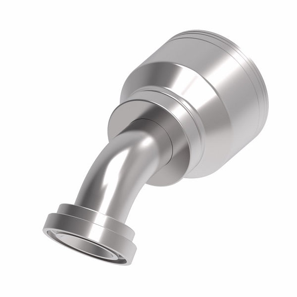 1A20FLA20 Aeroquip by Danfoss | 1 & 2 Wire TTC SAE Code 61 Split Flange 45° Elbow (FLA) Crimp Fitting | -20 Code 61 Split Flange x -20 Hose Barb | Steel