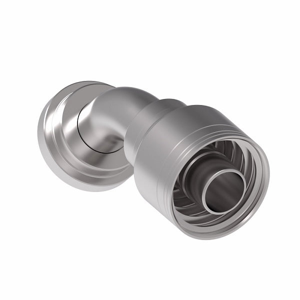 1A16FLA16 Aeroquip by Danfoss | 1 & 2 Wire TTC SAE Code 61 Split Flange 45° Elbow (FLA) Crimp Fitting | -16 Code 61 Split Flange x -16 Hose Barb | Steel