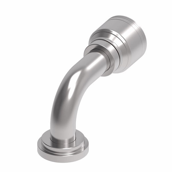 1A40FLB32 Aeroquip by Danfoss | 1 & 2 Wire TTC SAE Code 61 Split Flange 90° Elbow (FLB) Crimp Fitting | -40 Code 61 Split Flange x -32 Hose Barb | Steel