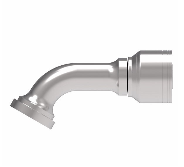 1A16FLG16 Aeroquip by Danfoss | 1 & 2 Wire TTC SAE Code 61 Split Flange 60° Elbow (FLG) Crimp Fitting | -16 Code 61 Split Flange x -16 Hose Barb | Steel