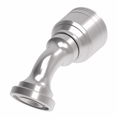 1A10KSA10 Aeroquip by Danfoss | 1 & 2 Wire TTC Komatsu Split Flange 45° Elbow (KSA) Crimp Fitting | -10 Komatsu Split Flange x -10 Hose Barb | Steel