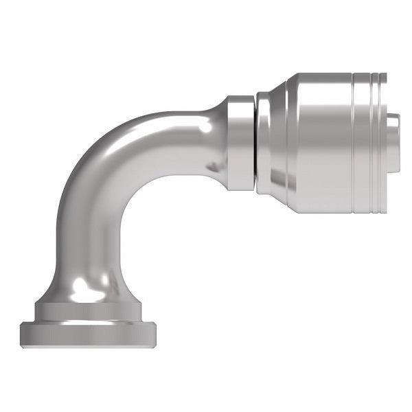 1A10KSB10 Aeroquip by Danfoss | 1 & 2 Wire TTC Komatsu Split Flange 90° Elbow (KSB) Crimp Fitting | -10 Komatsu Split Flange x -10 Hose Barb | Steel