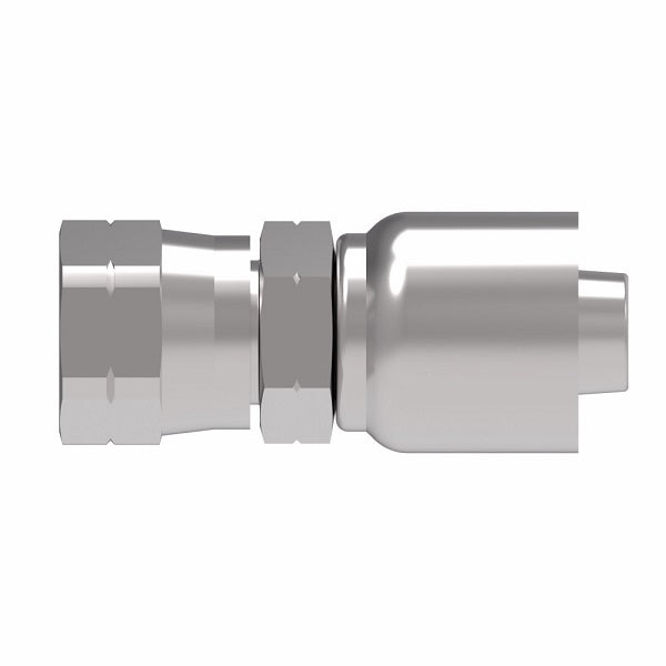 1GA4FS4 Aeroquip by Danfoss | 1 & 2 Wire OTC Female SAE 45° Swivel (FS) Crimp Fitting | -04 Female SAE 45° Swivel x -04 Hose Barb | Steel