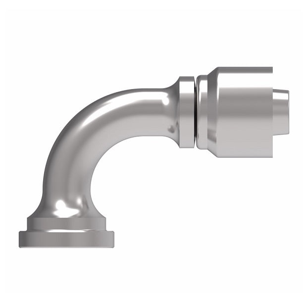 1G32FLB24 Aeroquip by Danfoss | 1 & 2 Wire OTC SAE Code 61 Split Flange 90° Elbow (FLB) Crimp Fitting | -32 Code 61 Split Flange x -24 Hose Barb | Steel