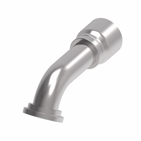 1G24FLG24 Aeroquip by Danfoss | 1 & 2 Wire OTC SAE Code 61 Split Flange 60° Elbow (FLG) Crimp Fitting | -24 Code 61 Split Flange x -24 Hose Barb | Steel