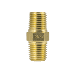 4M4M by ZSi-Foster | Brass Hex Nipple Adapter | 1/2" x 1/2" Male NPT
