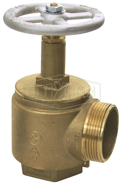 AV250 Dixon Cast Brass Domestic Angle Hose Valve - 2-1/2" Female NPT x 2-1/2" Male NST(NH)