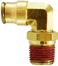 20092 by Midland | Push-In Fitting | Swivel | 1/2" Tube OD x 1/2" Male NPTF | 90° Elbow | Brass
