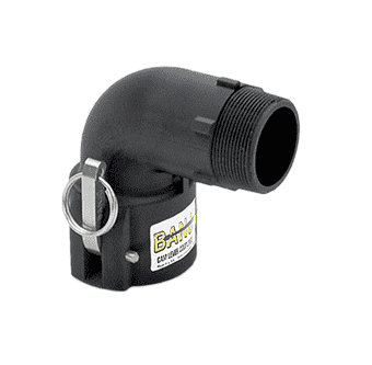 200B90 by Banjo | Cam Lever Coupling | Part B | 2" Female Coupler x 2" Male NPT | 90° Elbow | 225 PSI | Gasket: EPDM | Polypropylene | Pack of 10