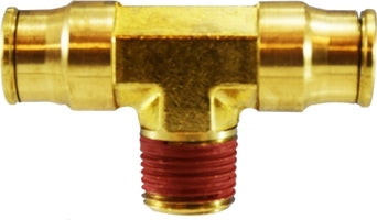 20120 by Midland | Push-In Fitting | Fixed Male Branch | 1/2" Tube OD x 3/8" Male NPTF | Tee | Brass