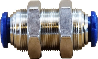20124N by Midland | Push-In Fitting | Bulkhead Union | 1/8" Tube OD | Nickel Plated Brass