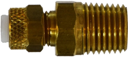 20277 by Midland | Flareless Fitting | Poly-Flo® Connector | 3/8" Tube OD x 1/4" Male NPTF | Brass