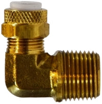 20295 by Midland | Flareless Fitting | Poly-Flo® | 3/8" Tube OD x 3/8" Male NPTF | 90° Elbow | Brass