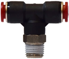 20810 by Midland | Metric Push-In Fitting | Swivel Branch | 10mm Tube OD x 1/2" Male BSPT Thread | Tee | Composite Body