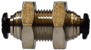 20734N by Midland | Push-In Fitting | Metric Bulkhead | 6mm Tube OD | Nickel Plated Brass