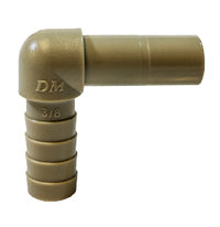 20970P by Midland | Push-In Tube Fitting | Tube Barb Connector | 1/4" Stem OD x 1/4" Hose Barb | 90° Elbow | Plastic