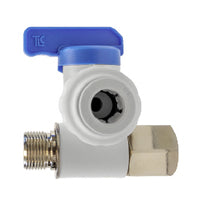 20986P by Midland | Push-In Tube Fitting | Stop Valve | 3/8" Male x Female Compression on Run, Push-In on Branch | Adapter | Plastic