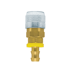 210-1513 by ZSi-Foster | Quick Disconnect | 210 Series | 1/4" Automatic Socket | 1/4" ID | Push-On Hose Stem | Brass/Steel