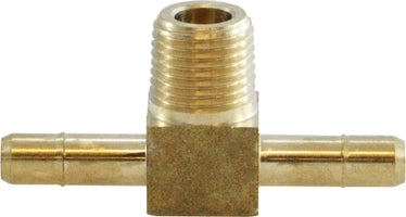 21197 (21-197) by Midland | Barb for Plastic Tubing | 3/8" Tube OD x 3/8" Tube OD x 1/4" Male Pipe | Tee | Brass
