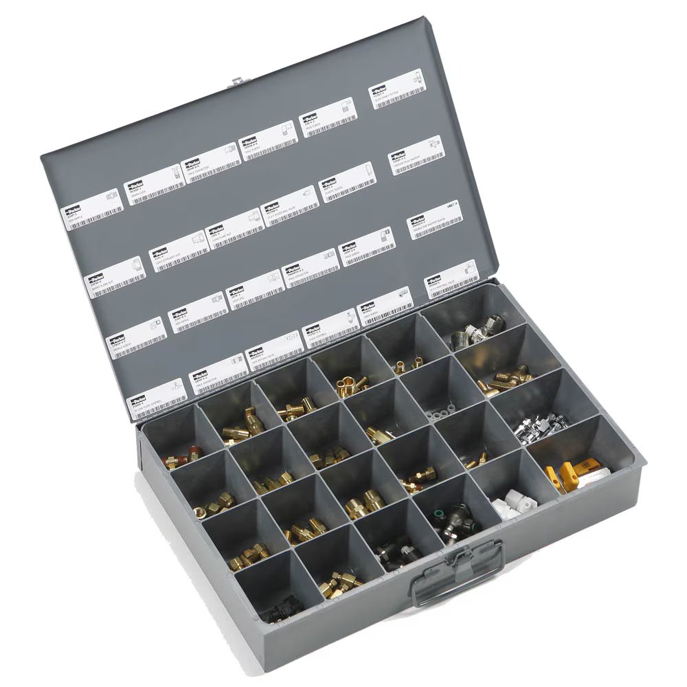 24-CB by Parker | 24 Compartment Large Scoop Box | 18" Width x 12" Depth x 3" Height | Gray | Styrene